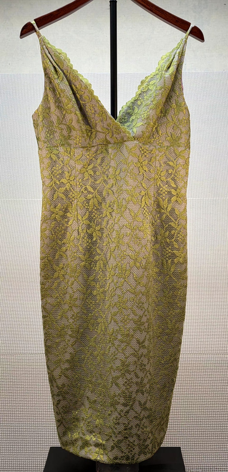 Nwt Kathlin Argiro Atelier Andrea Dress Size 10 Green Lace Sheath Cocktail